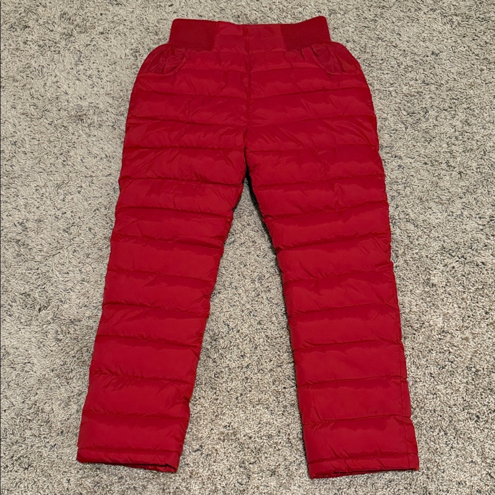 Cozy Red Kids Puffer Joggers Sz 10